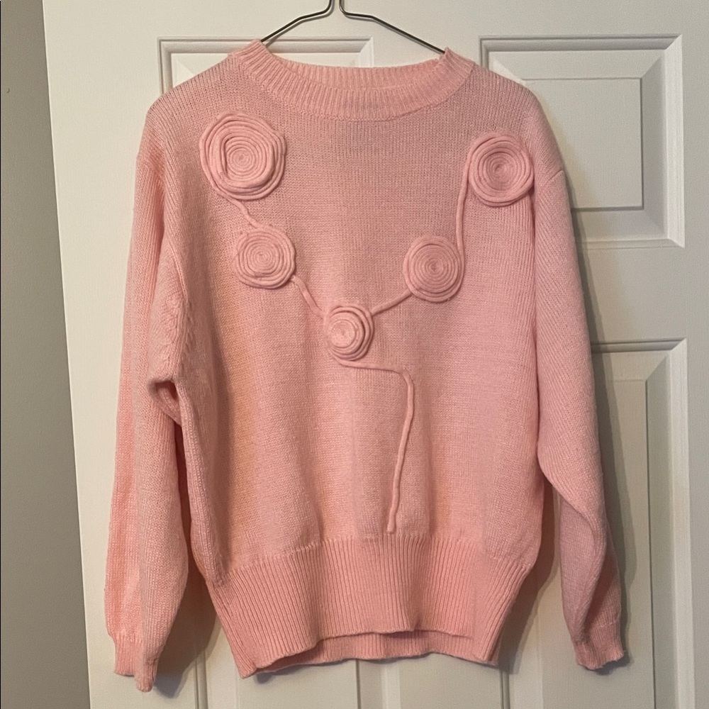 MARELLA Pink Sweater with Floral Embellishments